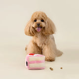 CHEWFFON Strawberry Birthday Cake Enrichment Dog Toy