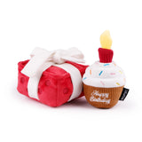 CHEWFFON Gift Box Crinkle, Squeak & Treat Puzzle Dog Toy