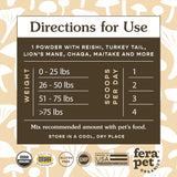 Fera Pets USDA Organic Mushroom Blend for Immune Support for Dogs & Cats