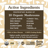 Fera Pets USDA Organic Mushroom Blend for Immune Support for Dogs & Cats