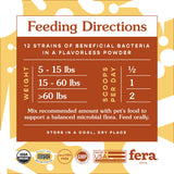 Fera Pets USDA Organic Probiotics with Prebiotics Powder for Dogs & Cats
