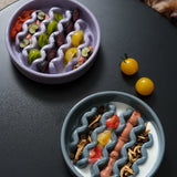 PEHOM Macaroni Ceramic Slow Feeder Bowl