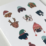 Dogs in Holiday Hats Card