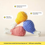 Smalls Ham Bone Trio Catnip Filled Cat Toy